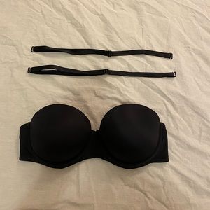PINK black strapless bra